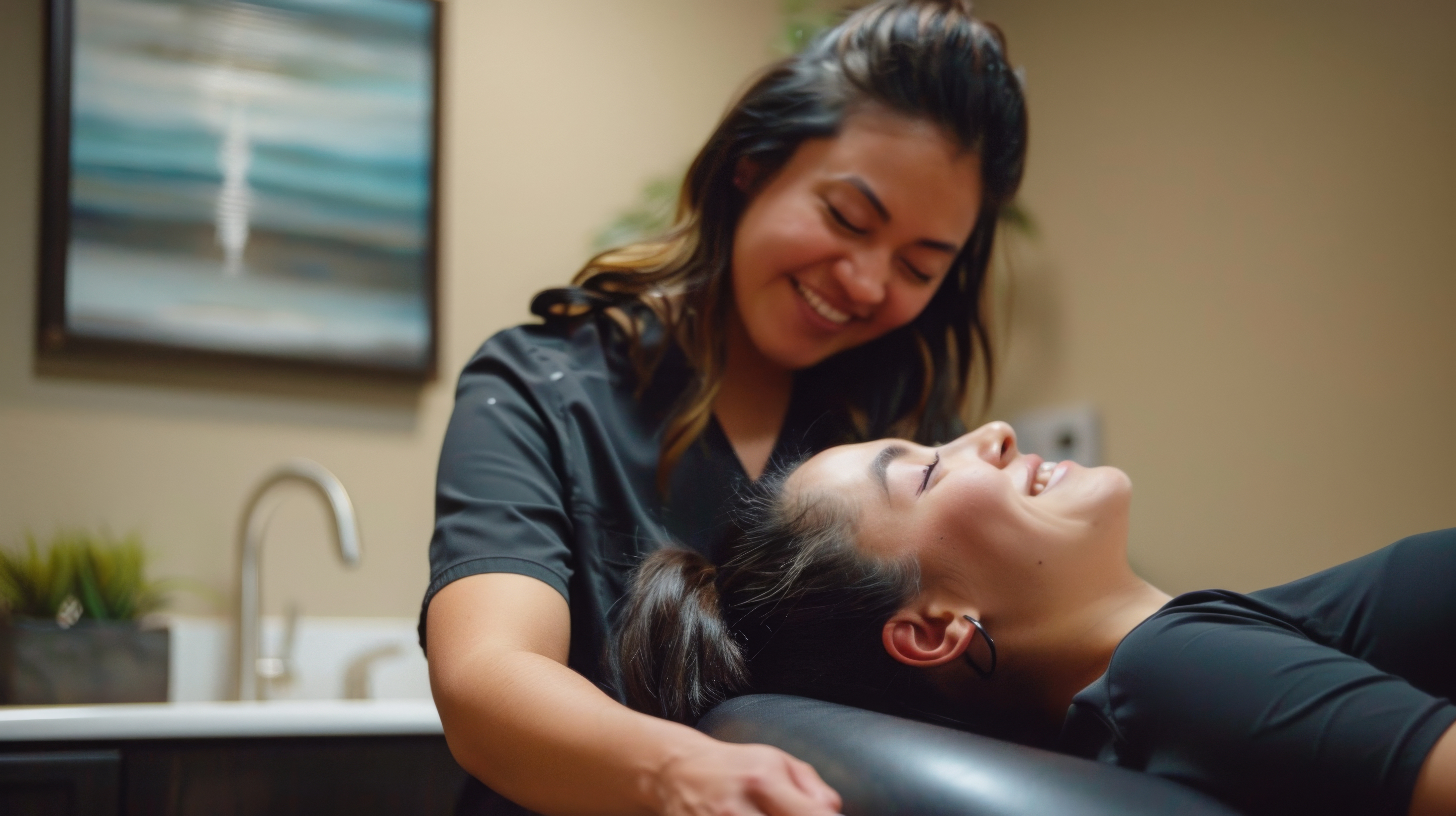 Woman Receiving Facial Treatment in Spa